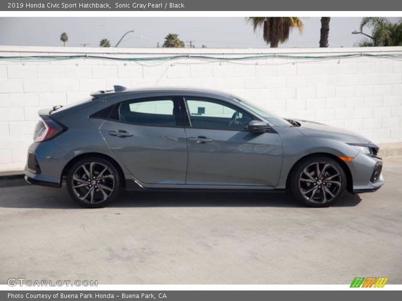 Sonic Gray Pearl / Black 2019 Honda Civic Sport Hatchback