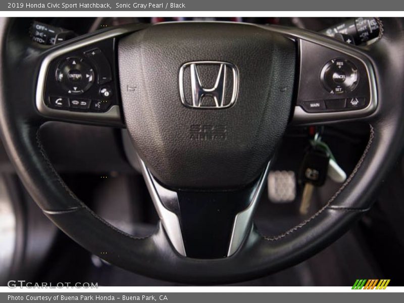 Sonic Gray Pearl / Black 2019 Honda Civic Sport Hatchback