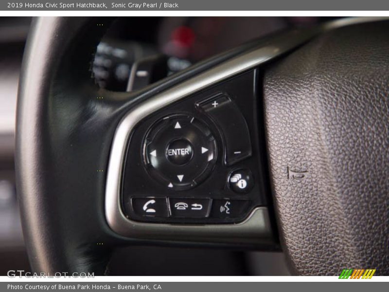 Sonic Gray Pearl / Black 2019 Honda Civic Sport Hatchback