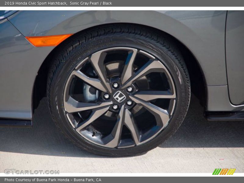 Sonic Gray Pearl / Black 2019 Honda Civic Sport Hatchback