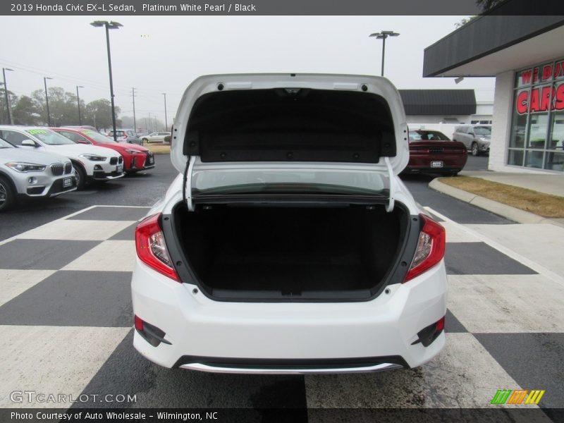 Platinum White Pearl / Black 2019 Honda Civic EX-L Sedan