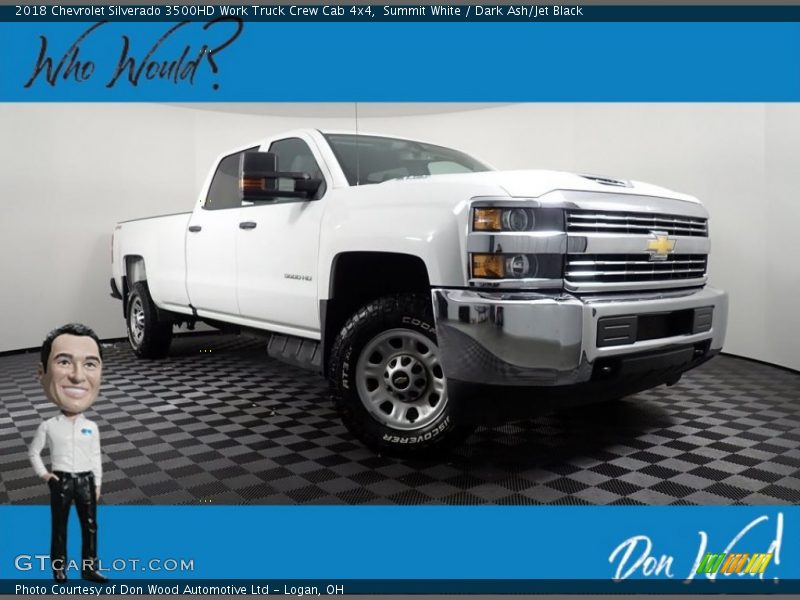 Summit White / Dark Ash/Jet Black 2018 Chevrolet Silverado 3500HD Work Truck Crew Cab 4x4