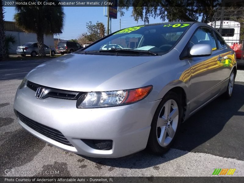 Alabaster Silver Metallic / Gray 2007 Honda Civic EX Coupe