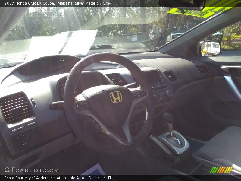 Alabaster Silver Metallic / Gray 2007 Honda Civic EX Coupe