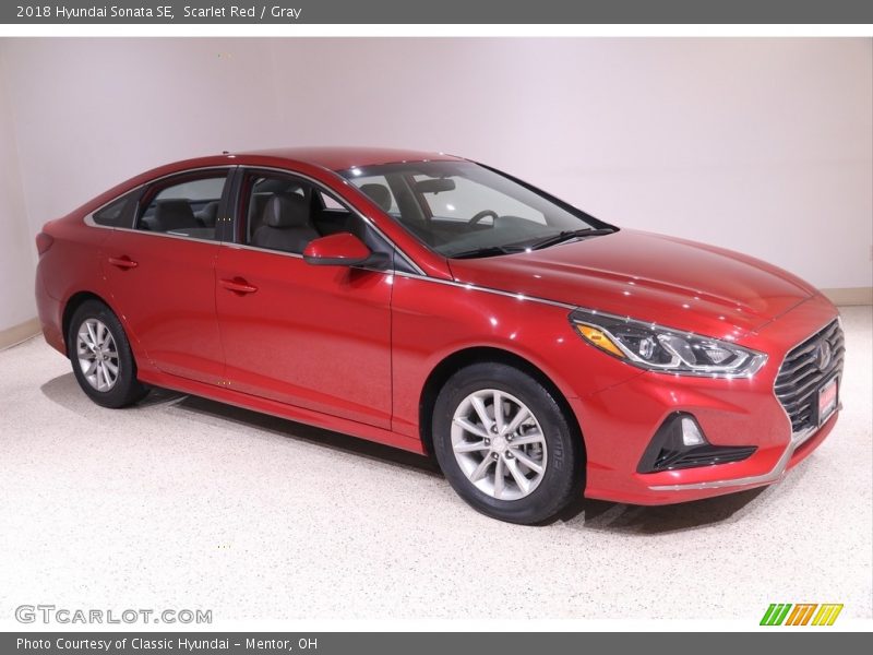 Scarlet Red / Gray 2018 Hyundai Sonata SE