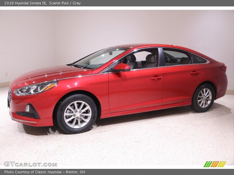 Scarlet Red / Gray 2018 Hyundai Sonata SE