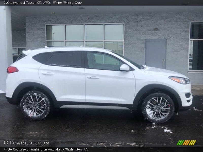 Winter White / Gray 2021 Hyundai Tucson SEL AWD