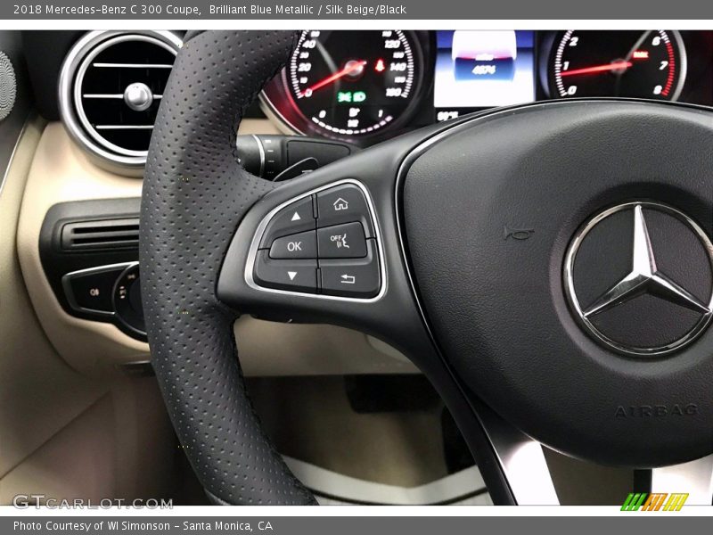Brilliant Blue Metallic / Silk Beige/Black 2018 Mercedes-Benz C 300 Coupe