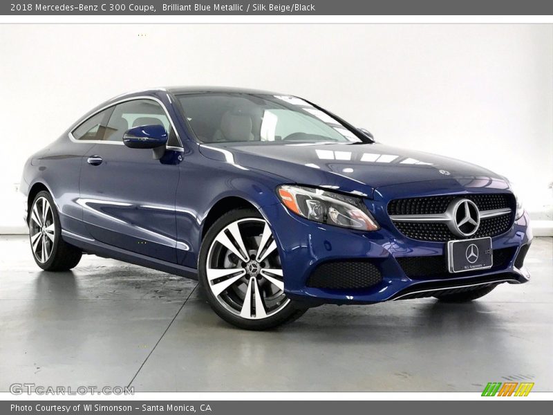 Brilliant Blue Metallic / Silk Beige/Black 2018 Mercedes-Benz C 300 Coupe