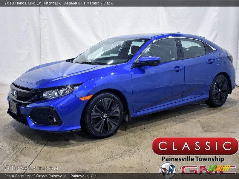 Aegean Blue Metallic / Black 2018 Honda Civic EX Hatchback