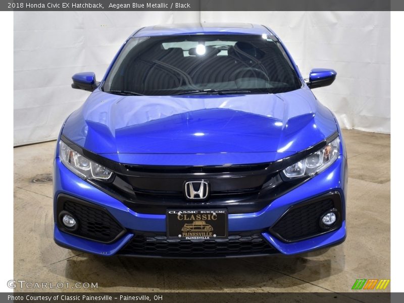 Aegean Blue Metallic / Black 2018 Honda Civic EX Hatchback