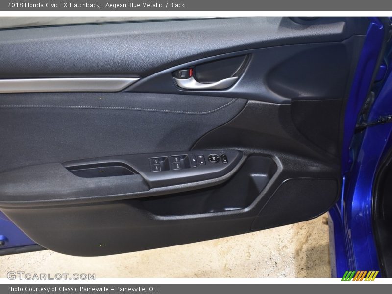 Aegean Blue Metallic / Black 2018 Honda Civic EX Hatchback