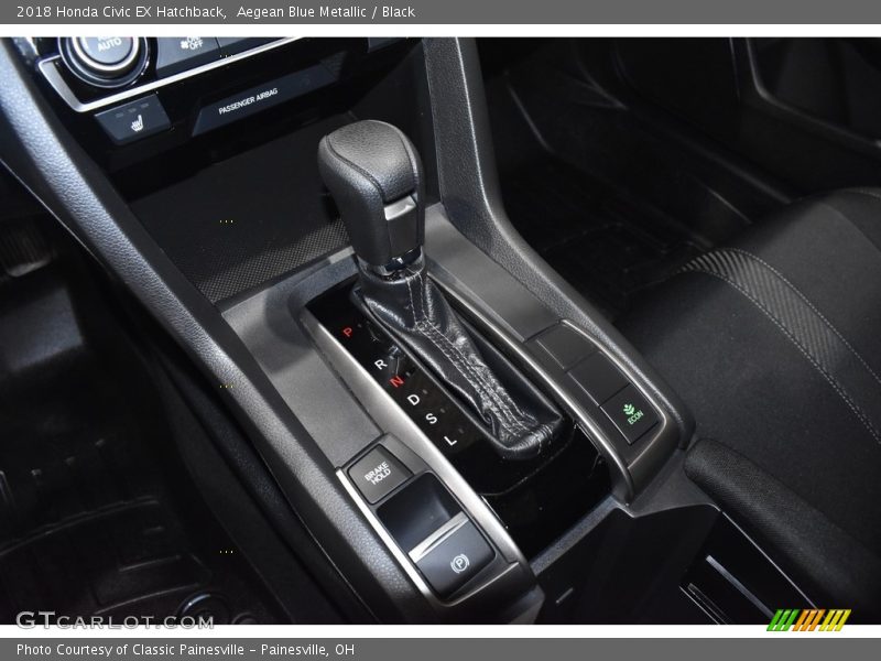Aegean Blue Metallic / Black 2018 Honda Civic EX Hatchback