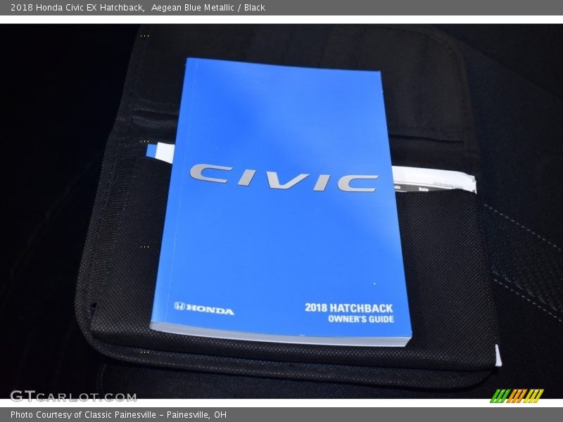 Aegean Blue Metallic / Black 2018 Honda Civic EX Hatchback