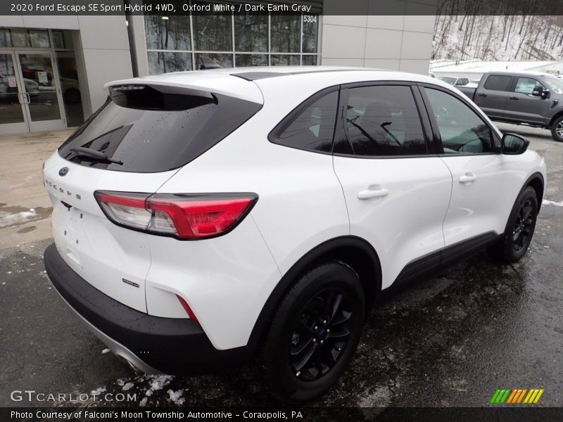 Oxford White / Dark Earth Gray 2020 Ford Escape SE Sport Hybrid 4WD