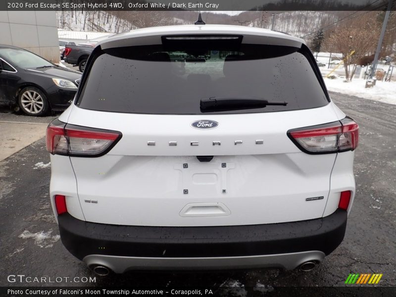 Oxford White / Dark Earth Gray 2020 Ford Escape SE Sport Hybrid 4WD