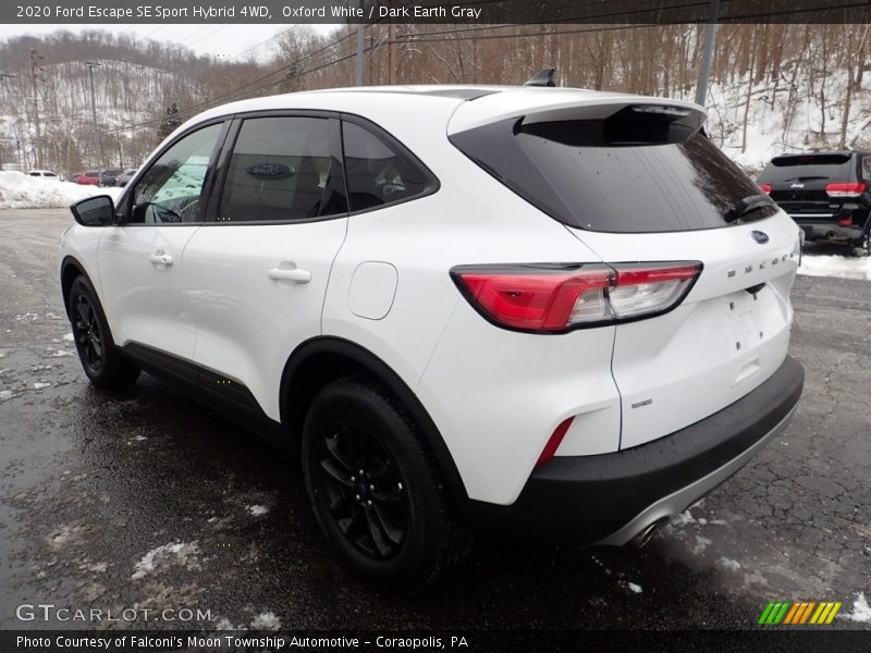 Oxford White / Dark Earth Gray 2020 Ford Escape SE Sport Hybrid 4WD