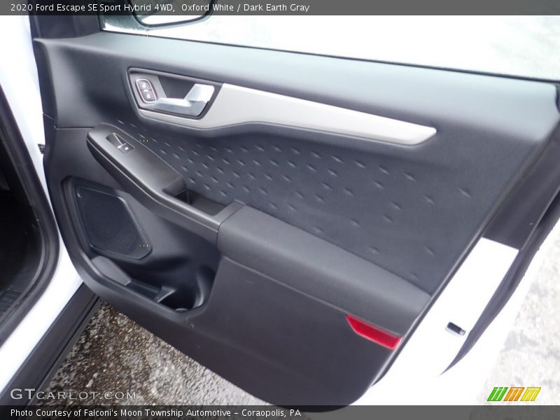 Oxford White / Dark Earth Gray 2020 Ford Escape SE Sport Hybrid 4WD