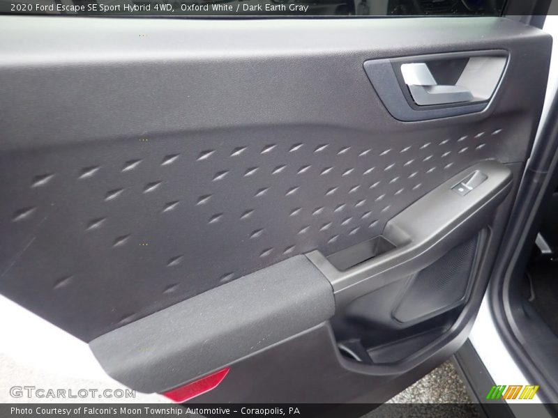 Oxford White / Dark Earth Gray 2020 Ford Escape SE Sport Hybrid 4WD