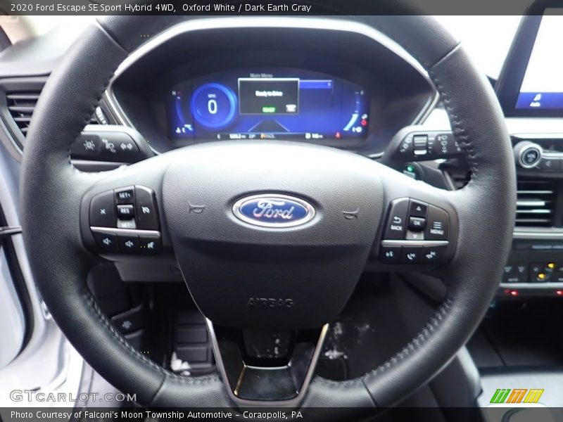 Oxford White / Dark Earth Gray 2020 Ford Escape SE Sport Hybrid 4WD