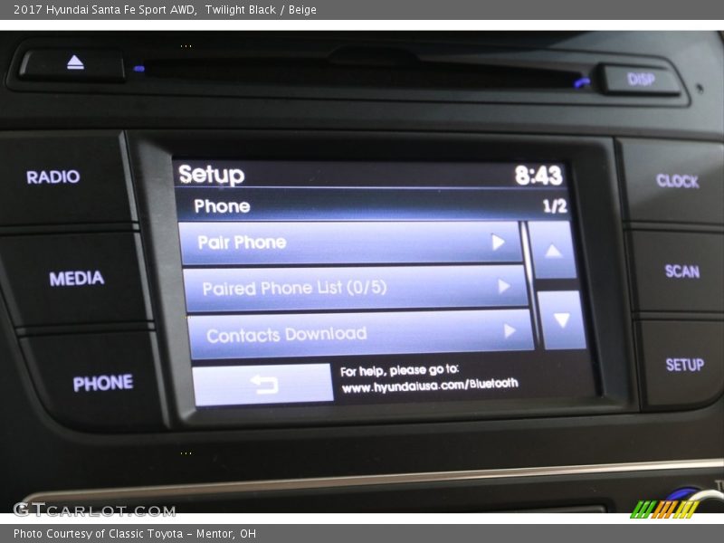 Controls of 2017 Santa Fe Sport AWD