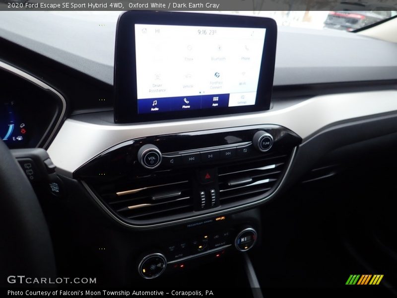 Oxford White / Dark Earth Gray 2020 Ford Escape SE Sport Hybrid 4WD
