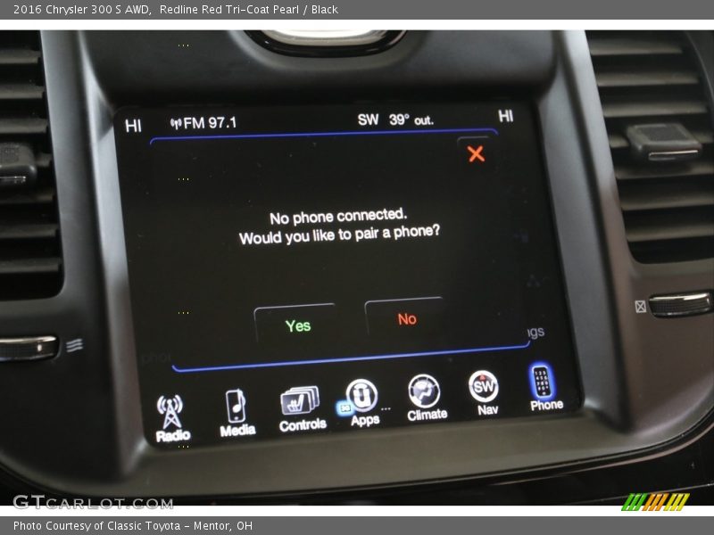 Redline Red Tri-Coat Pearl / Black 2016 Chrysler 300 S AWD