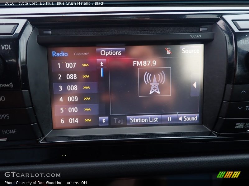 Blue Crush Metallic / Black 2016 Toyota Corolla S Plus