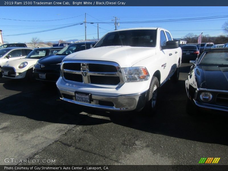 Bright White / Black/Diesel Gray 2019 Ram 1500 Tradesman Crew Cab