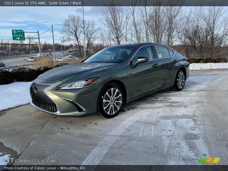 Sunlit Green / Black 2021 Lexus ES 250 AWD