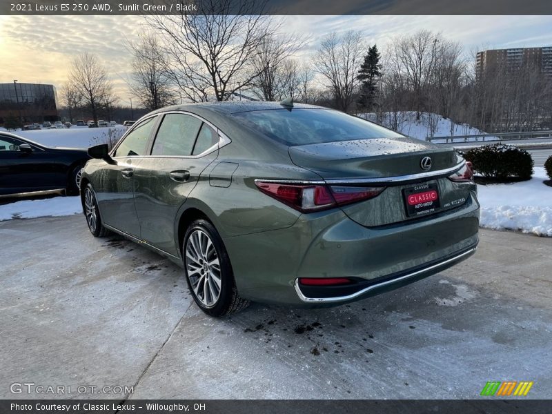 Sunlit Green / Black 2021 Lexus ES 250 AWD