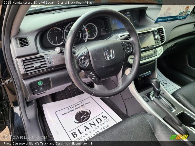 Crystal Black Pearl / Black 2013 Honda Accord EX-L V6 Sedan