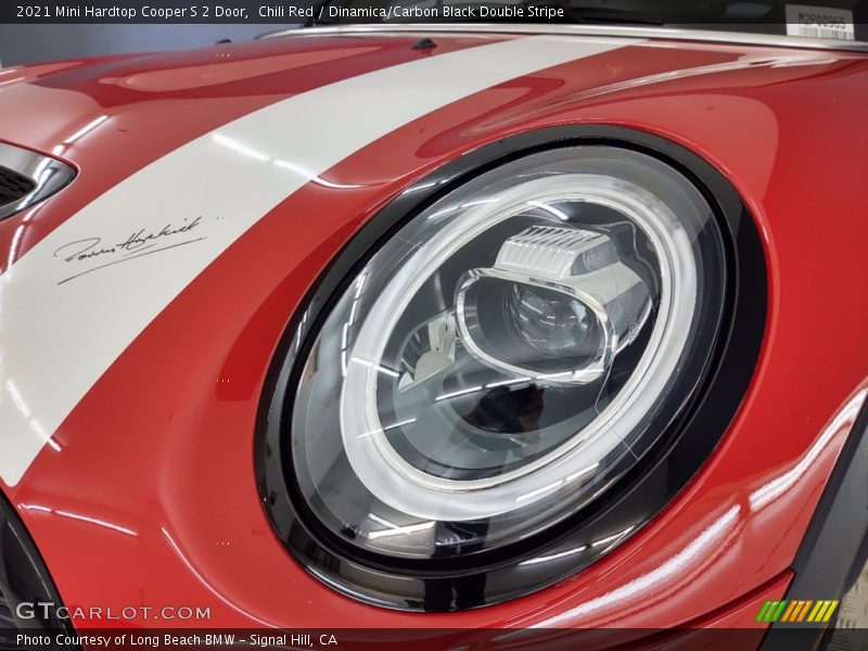 Chili Red / Dinamica/Carbon Black Double Stripe 2021 Mini Hardtop Cooper S 2 Door