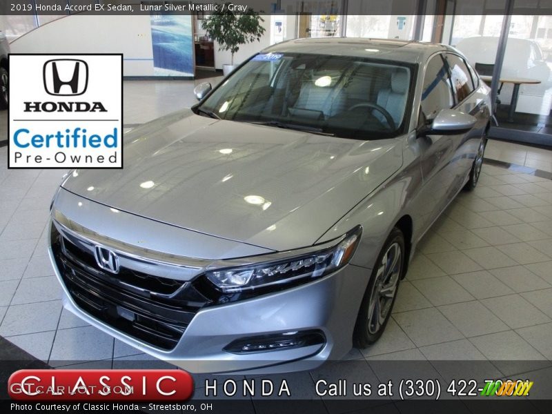 Lunar Silver Metallic / Gray 2019 Honda Accord EX Sedan