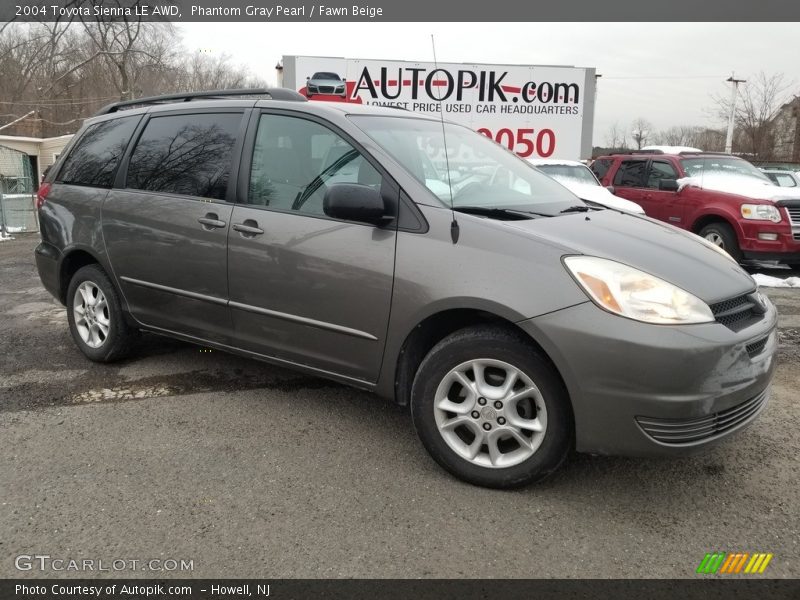 Phantom Gray Pearl / Fawn Beige 2004 Toyota Sienna LE AWD