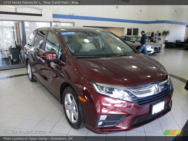 Deep Scarlet Pearl / Beige 2019 Honda Odyssey EX-L