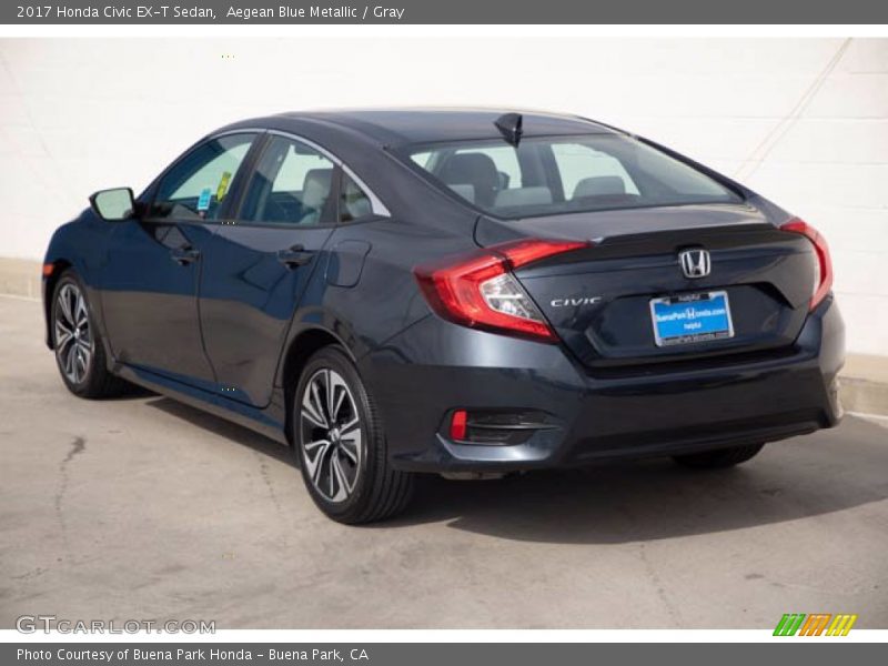 Aegean Blue Metallic / Gray 2017 Honda Civic EX-T Sedan