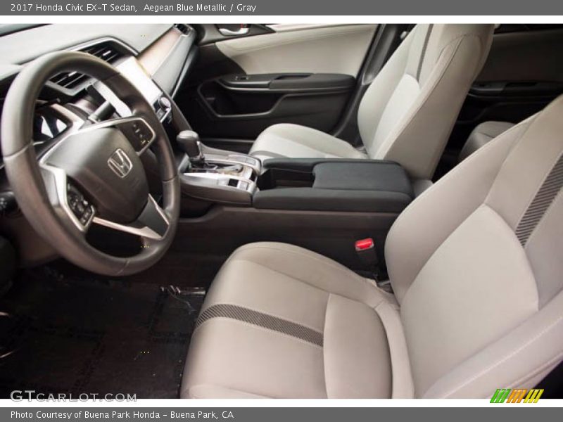 Aegean Blue Metallic / Gray 2017 Honda Civic EX-T Sedan