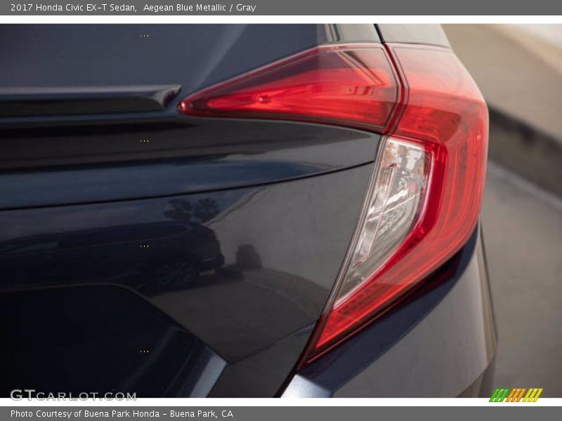Aegean Blue Metallic / Gray 2017 Honda Civic EX-T Sedan