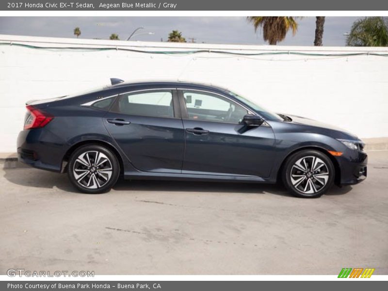 Aegean Blue Metallic / Gray 2017 Honda Civic EX-T Sedan