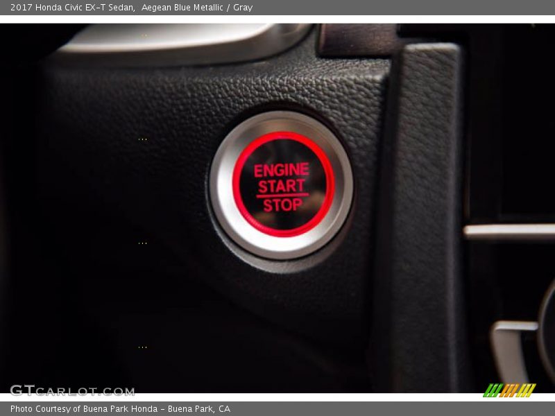 Aegean Blue Metallic / Gray 2017 Honda Civic EX-T Sedan