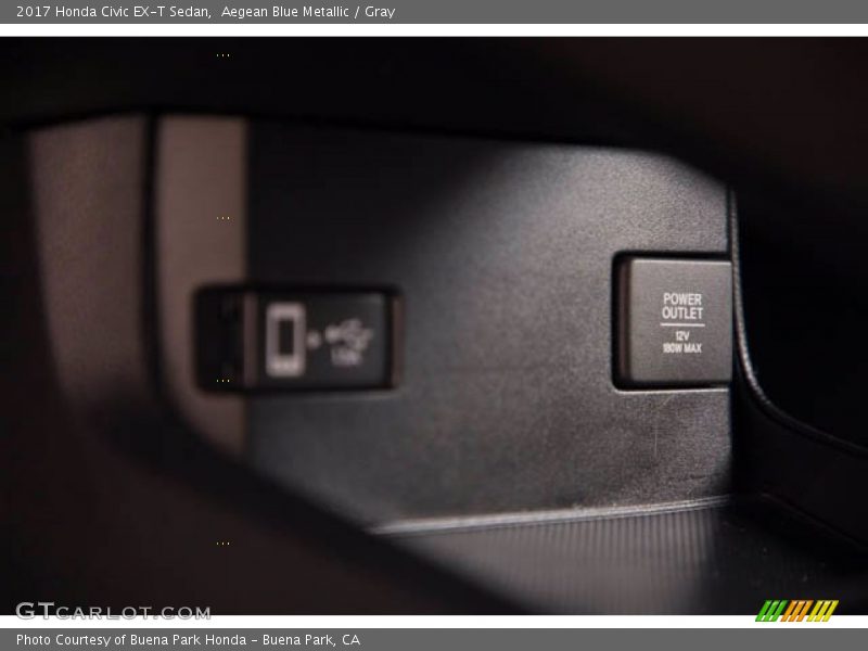 Aegean Blue Metallic / Gray 2017 Honda Civic EX-T Sedan