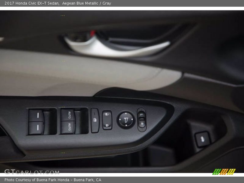 Aegean Blue Metallic / Gray 2017 Honda Civic EX-T Sedan