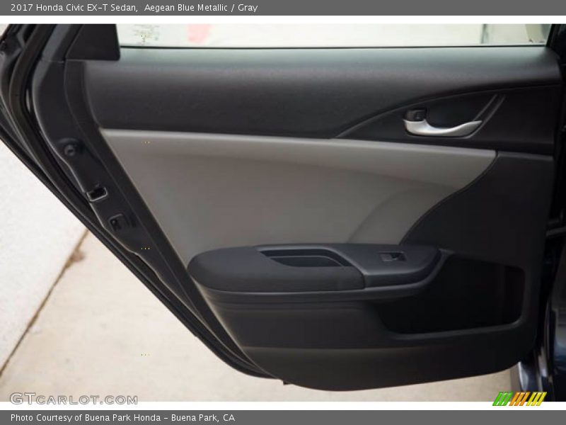 Aegean Blue Metallic / Gray 2017 Honda Civic EX-T Sedan