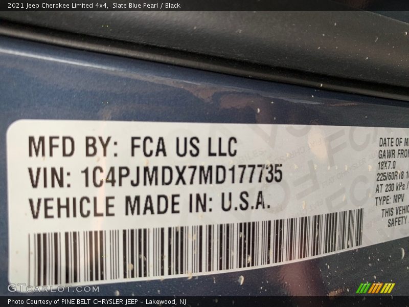 Slate Blue Pearl / Black 2021 Jeep Cherokee Limited 4x4