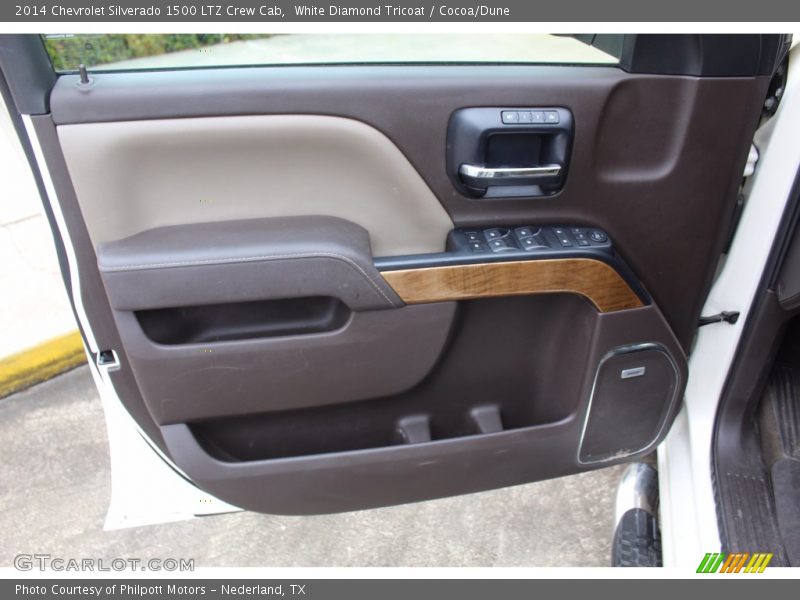 White Diamond Tricoat / Cocoa/Dune 2014 Chevrolet Silverado 1500 LTZ Crew Cab