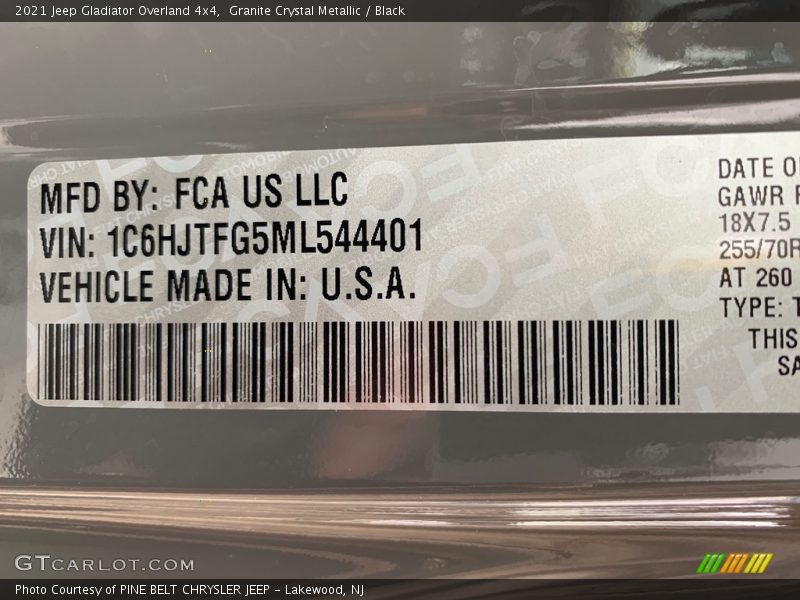Granite Crystal Metallic / Black 2021 Jeep Gladiator Overland 4x4