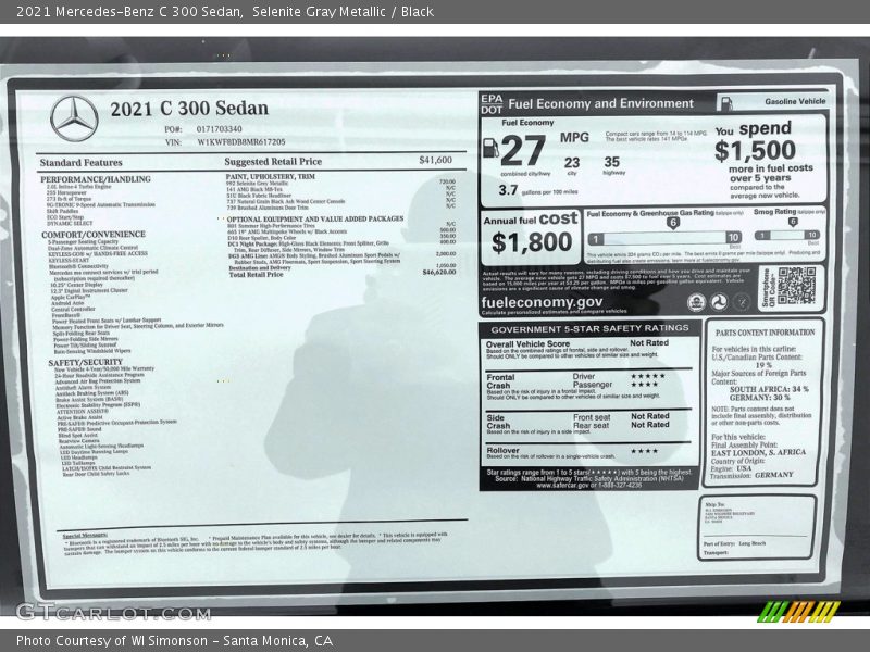 Selenite Gray Metallic / Black 2021 Mercedes-Benz C 300 Sedan