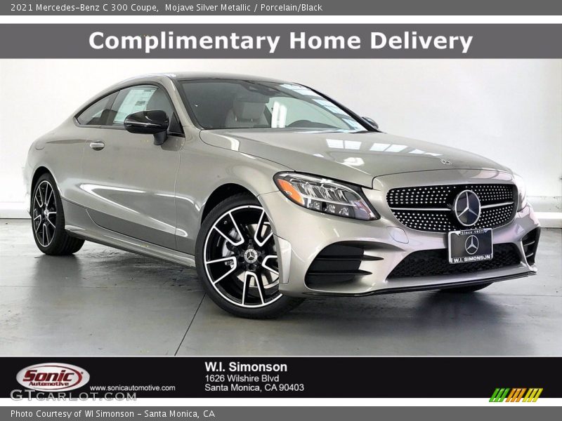 Mojave Silver Metallic / Porcelain/Black 2021 Mercedes-Benz C 300 Coupe