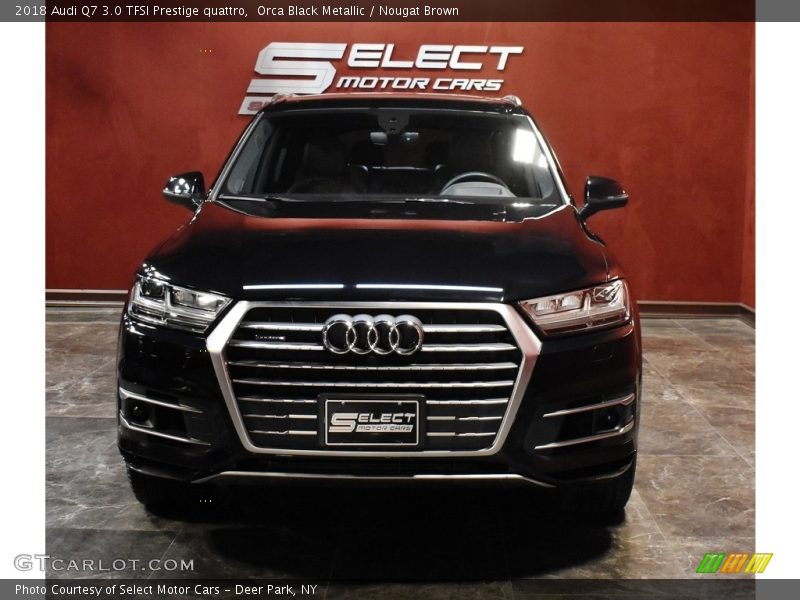Orca Black Metallic / Nougat Brown 2018 Audi Q7 3.0 TFSI Prestige quattro